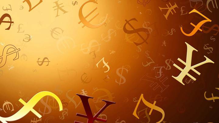 Currency Illustration On Yellow Background